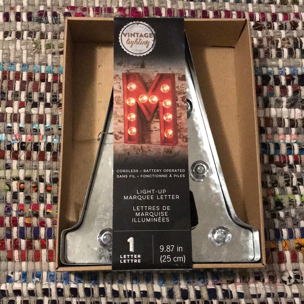 Light up metal vintage letter A